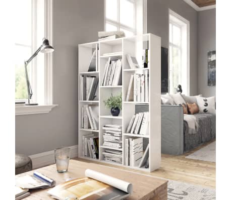 vidaXL Перегородка/Книжкова шафа Глянцевий білий 100x24x140 см ДСП