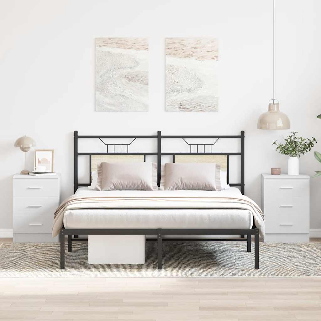 vidaXL Nachttische 2 Stk. Weiß 38x35x56 cm Holzwerkstoff