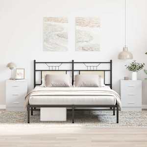 Nočne omarice 2 kosa bele 38x35x56 cm iverna plošča