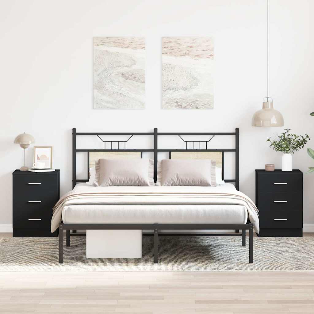 vidaXL Szafki nocne 2 szt., czarne 38x35x56 cm materia� drewnopochodny