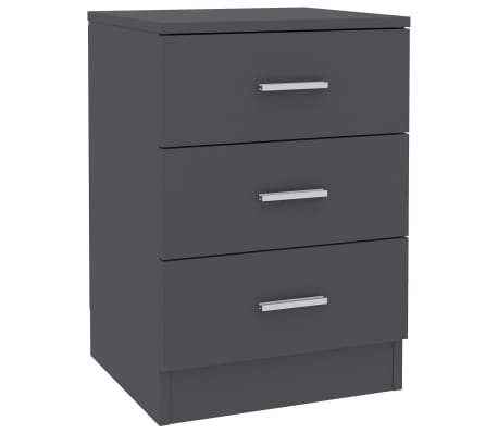 vidaXL Naktinės spintelės, 2vnt., pilkos, 38x35x56cm, apdirbta mediena