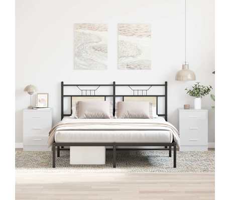 Vidaxl Bedside Cabinets 2 Pcs High Gloss White 38x35x56 Cm