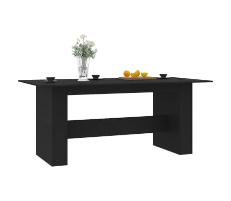vidaXL Mesa de jantar 180x90x76 cm derivados de madeira preto