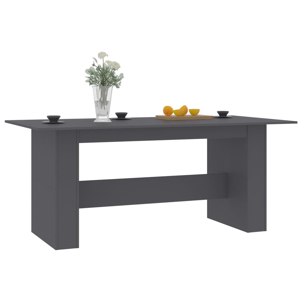 vidaXL Table de salle à manger Gris 180 x 90 x 76 cm Aggloméré