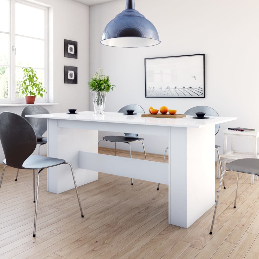 vidaXL Spisebord høyglans hvit 180x90x76 cm konstruert tre - Møbler > Bord > Spisebord