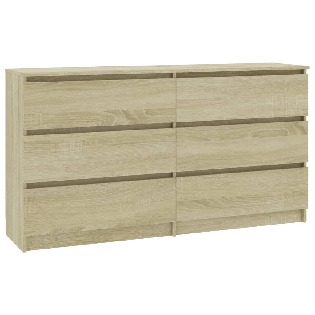 

vidaXL Sideboard Sonoma Oak 55.1"x13.8"x29.9" Engineered Wood