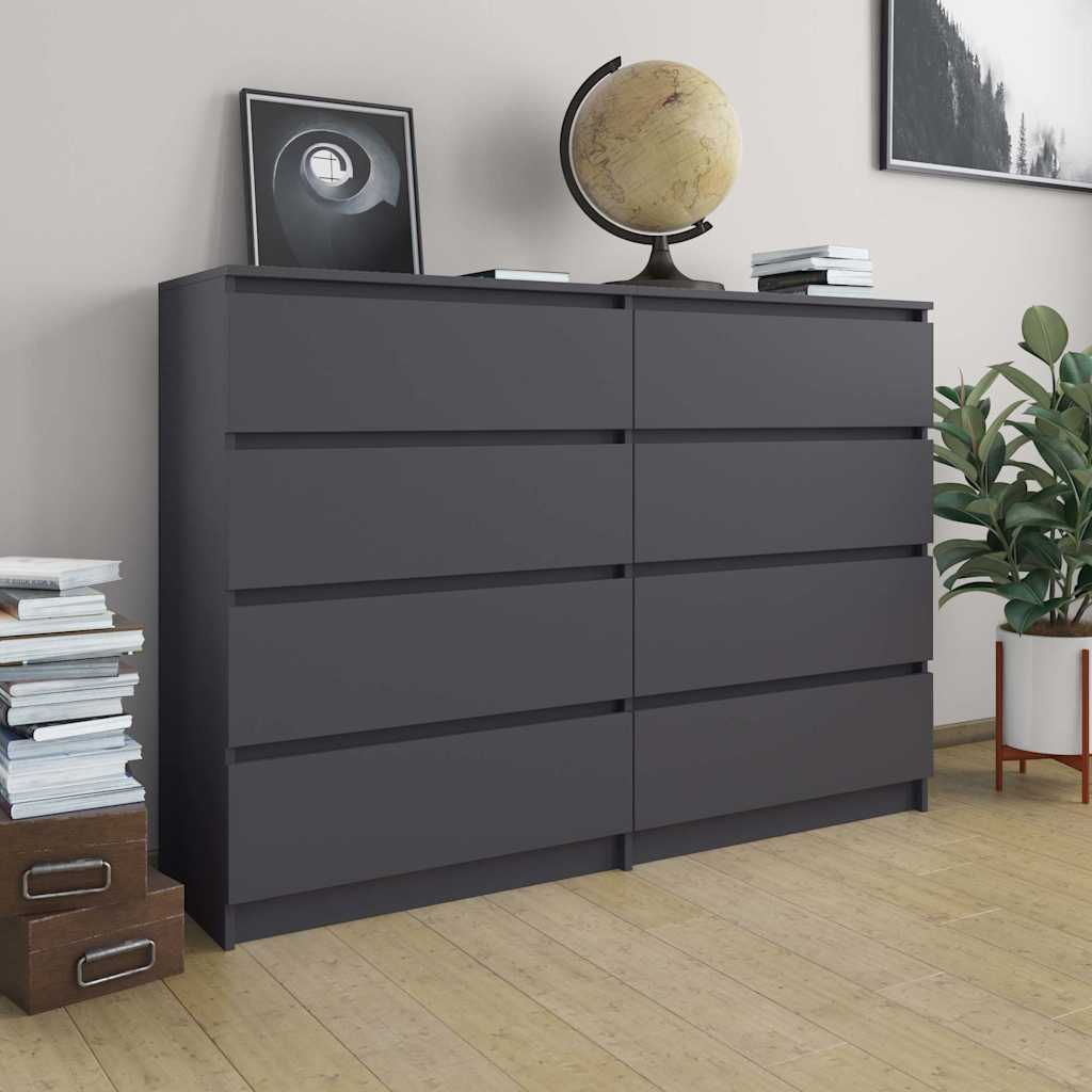 vidaXL Szafka, szara, 140x35x99 cm, materiał drewnopochodny