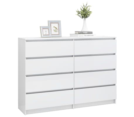 vidaXL Buffet Blanc brillant 140 x 35 x 99 cm Aggloméré