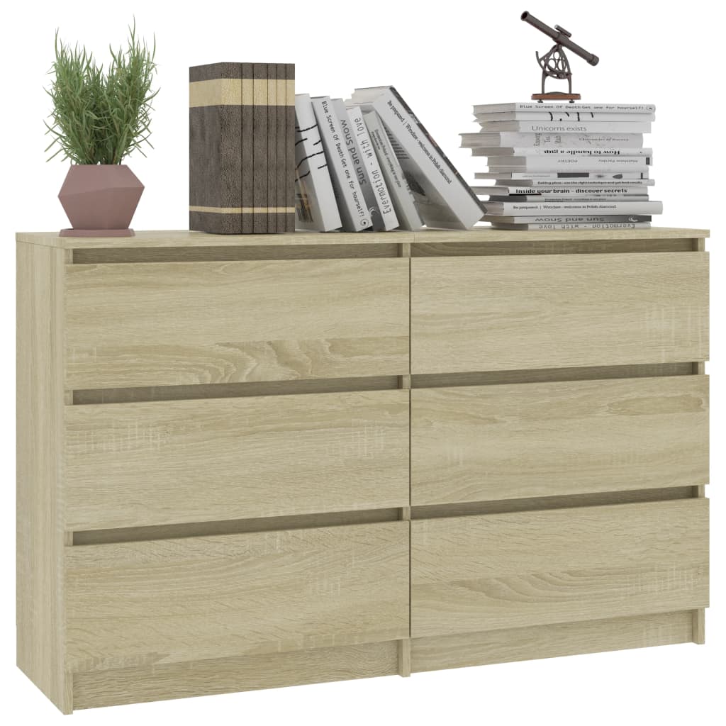 

vidaXL Dressoir 120x35x76 cm bewerkt hout sonoma eikenkleurig