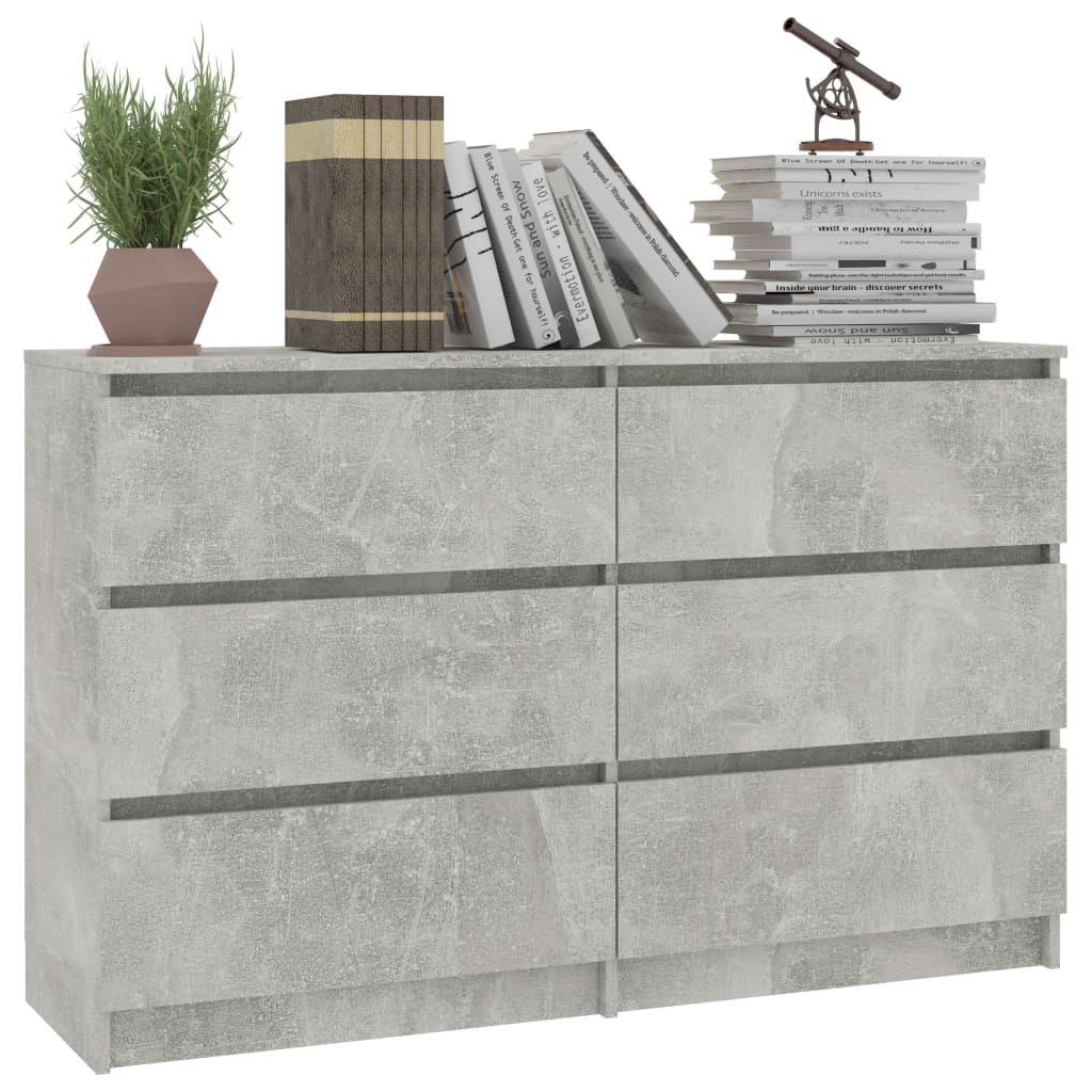 vidaXL Buffet Gris béton 120 x 35 x 76 cm Aggloméré