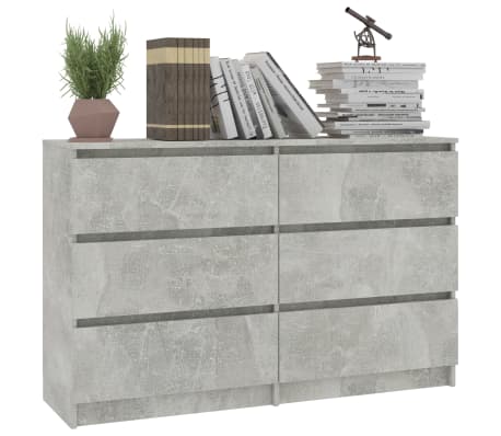 vidaXL Buffet Gris béton 120 x 35 x 76 cm Aggloméré