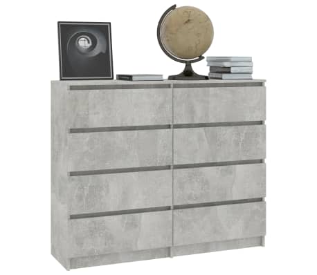 vidaXL Buffet à tiroirs Gris béton 120x35x99 cm Aggloméré