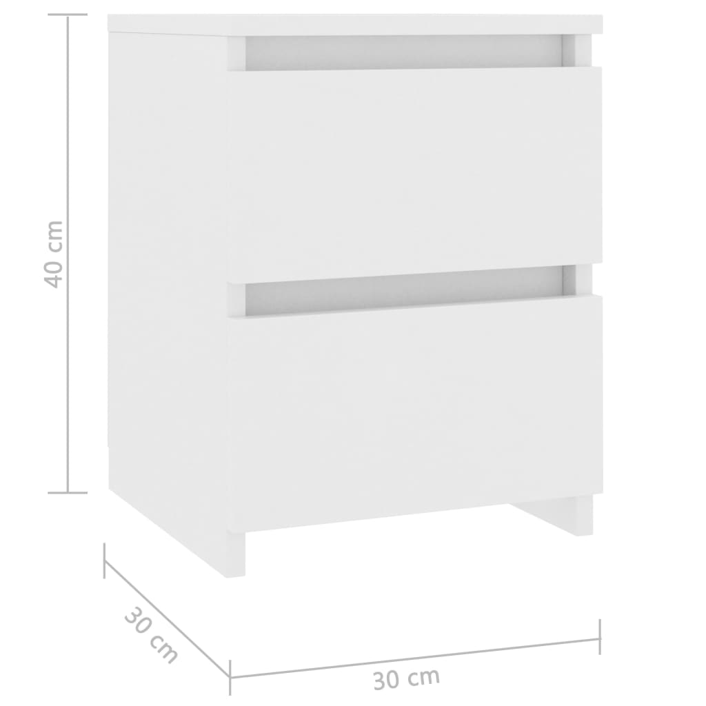Nachttisch Weiß 30×30×40 cm Spanplatte