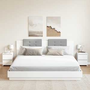 Nočne omarice 2 kosa bele 30x30x40 cm iverna plošča