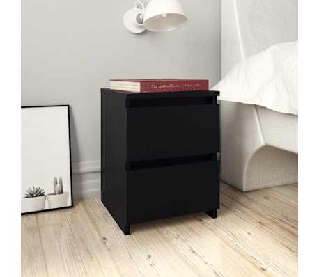 vidaXL Table de chevet Noir 30x30x40 cm Bois d'ing&eacute;nierie