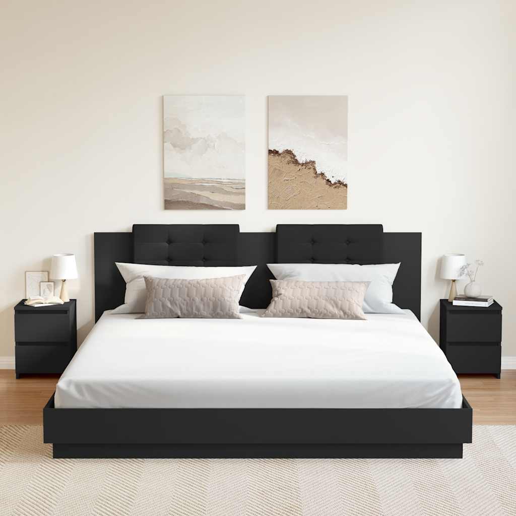 vidaXL Szafki nocne 2 szt., czarne 30x30x40 cm materia� drewnopochodny