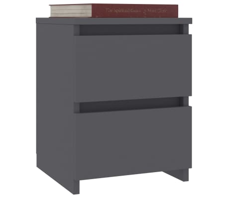 vidaXL Κομοδίνο Γκρι 30 x 30 x 40 εκ. από Μοριοσανίδα