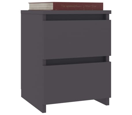 vidaXL Naktinės spintelės, 2 vnt., pilkos spalvos, 30x30x40 cm, MDP