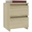VIDAXL - Comodini Con Luci Led 2pz Rovere Fumo In Legno Multistrato