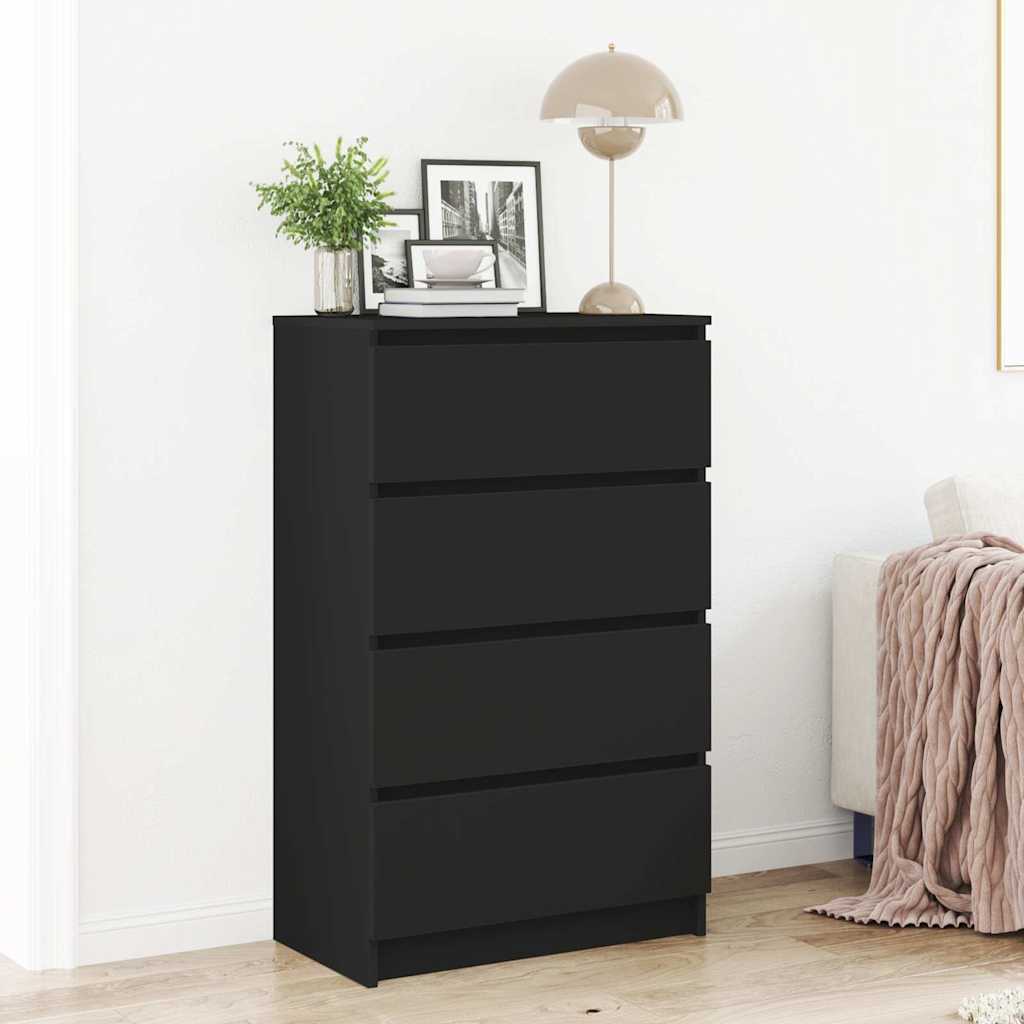 vidaXL Komoda, czarna, 60x35x98,5 cm, materia� drewnopochodny