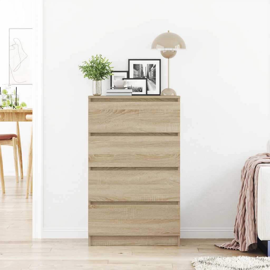 vidaXL Dressoir 60x35x98,5 cm bewerkt hout sonoma eikenkleurig afbeelding