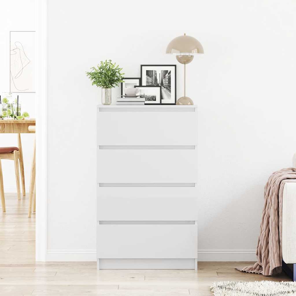 vidaXL Dressoir 60x35x98,5 cm bewerkt hout hoogglans wit afbeelding