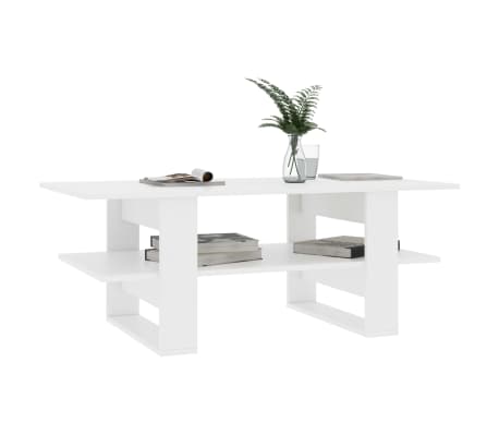 vidaXL kafijas galdiņš, 110x55x42 cm, balts, skaidu plāksne