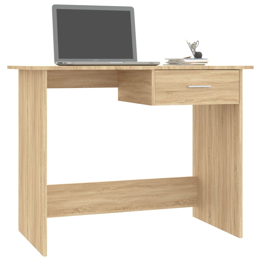 vidaXL Työpöytä Sonoma-tammi 100x50x76 cm tekninen puu