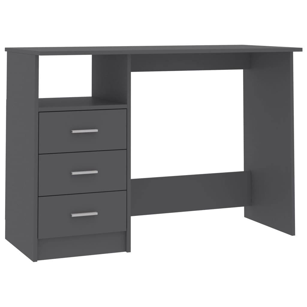 

vidaXL Desk with Drawers Gray 43.3"x19.7"x29.9" Engineered Wood