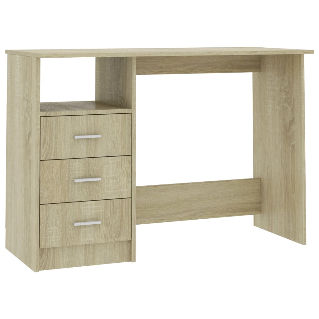 

vidaXL Desk with Drawers Sonoma Oak 43.3"x19.7"x29.9" Engineered Wood