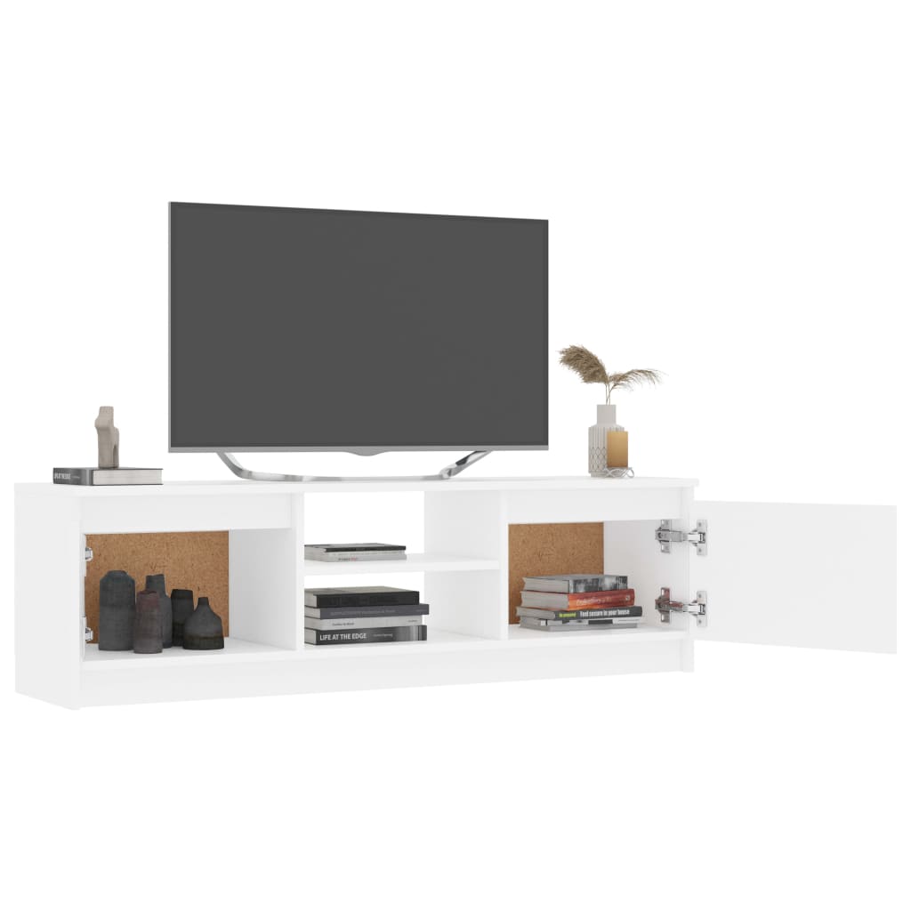 Meuble TV Blanc 120x30x35,5 cm Aggloméré | meublestv.fr 5