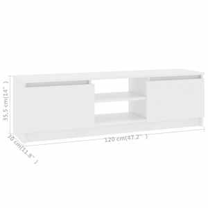 TV stolek bílý 120 x 30 x 35,5 cm dřevotříska - obrázek 8
