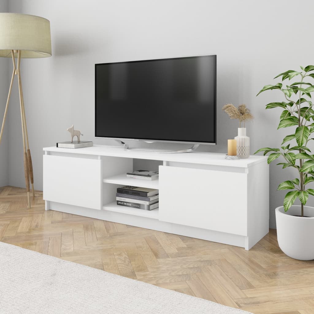 vidaXL Szafka pod TV, biaa, 120x30x35,5 cm, materia drewnopochodny