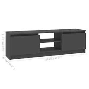 TV stolek šedý 120 x 30 x 35,5 cm kompozitní dřevo - obrázek 9