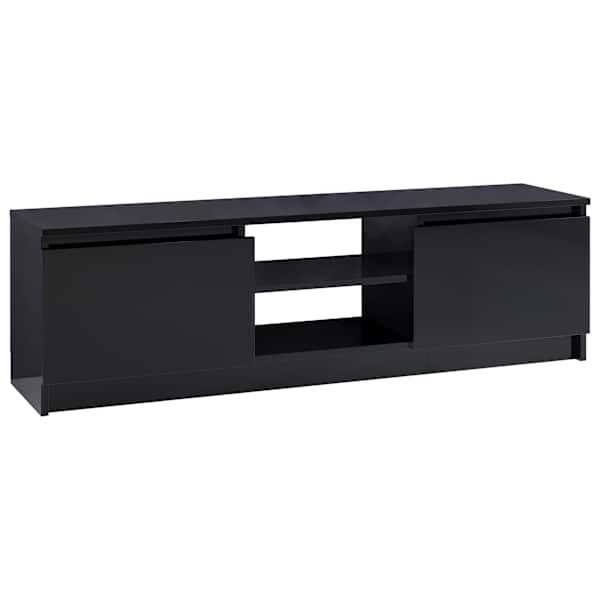 vidaXL telerikapp, k&otilde;rgl&auml;ikega must, 120 x 30 x 35,5, tehispuit