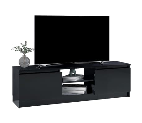 vidaXL Έπιπλο Τηλεόρασης Γυαλιστερό Μαύρο 120x30x35,5 εκ. Επεξ. Ξύλο