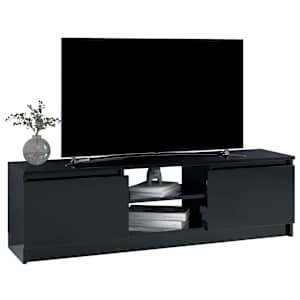 vidaXL Έπιπλο Τηλεόρασης Γυαλιστερό Μαύρο 120x30x35,5 εκ. Επεξ. Ξύλο
