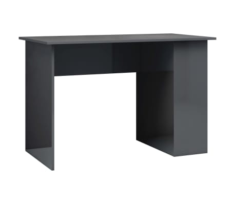 Vidaxl Desk High Gloss Grey 110x60x73 Cm Chipboard Vidaxl Ie