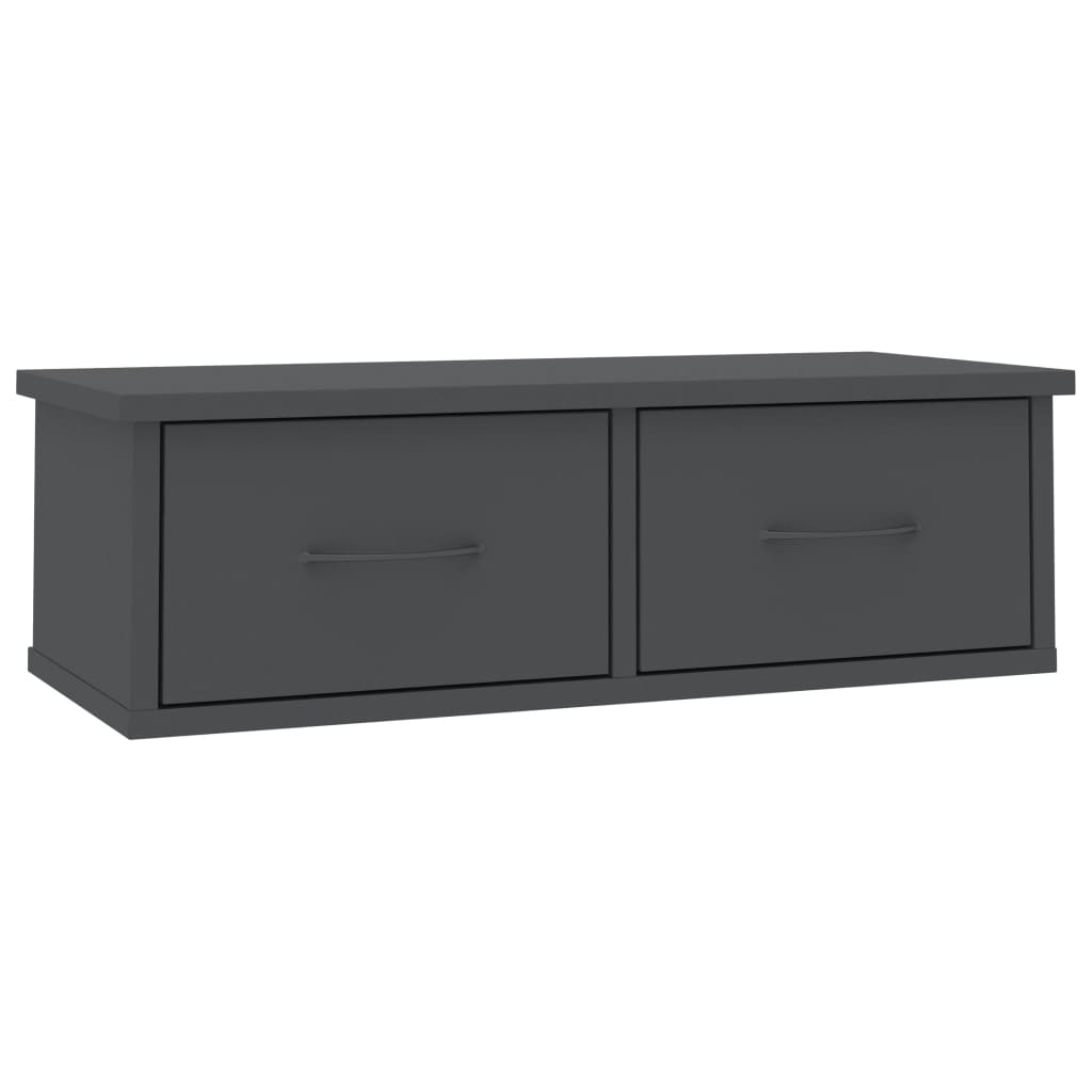 

vidaXL Wall-mounted Drawer Shelf Gray 23.6"x10.2"x7.3" Engineered Wood