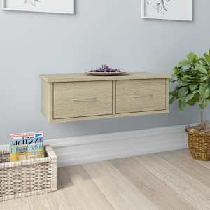 Stenska polica s predali sonoma hrast 60x26x18,5 cm