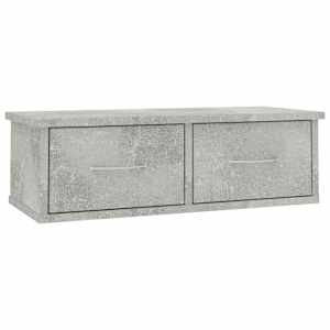 Nástěnná police se zásuvkami šedá 60x26x18,5cm kompozitní dřevo - obrázek 2