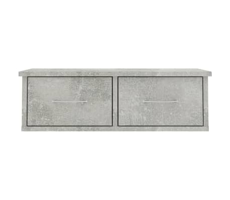 Vidaxl Wall Mounted Drawer Shelf Concrete Gray 23 6 X10 2 X7 2