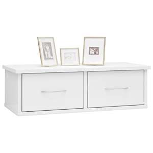 vidaXL Wall-mounted Drawer Shelf High Gloss White 60x26x18.5 cm Engineered Wood