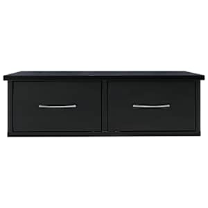 Nástěnná police se zásuvkami černá s leskem 60x26x18,5 cm - obrázek 4