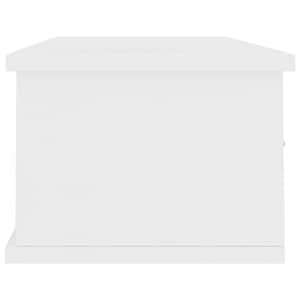 Nástěnná police se zásuvkami bílá 88x26x18,5cm kompozitní dřevo - obrázek 5
