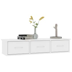 vidaXL Wall-mounted Drawer Shelf White 88x26x18,5 cm Engineered Wood