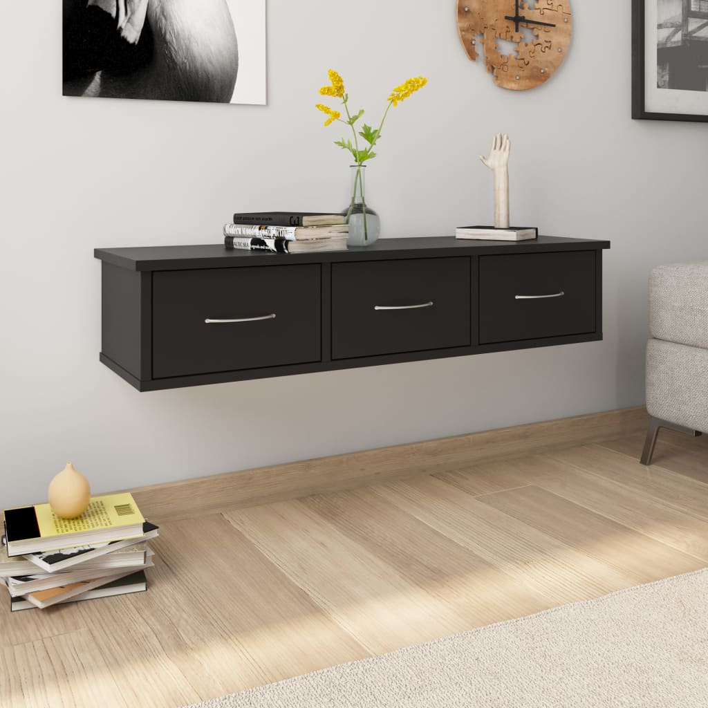  Wall-mounted Drawer Shelf Wall Rack Storage Cabinet Engineered Wood vidaXL