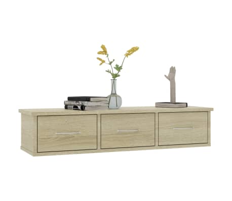 vidaXL Wall-mounted Drawer Shelf Sonoma Oak 88x26x18,5 cm Engineered Wood