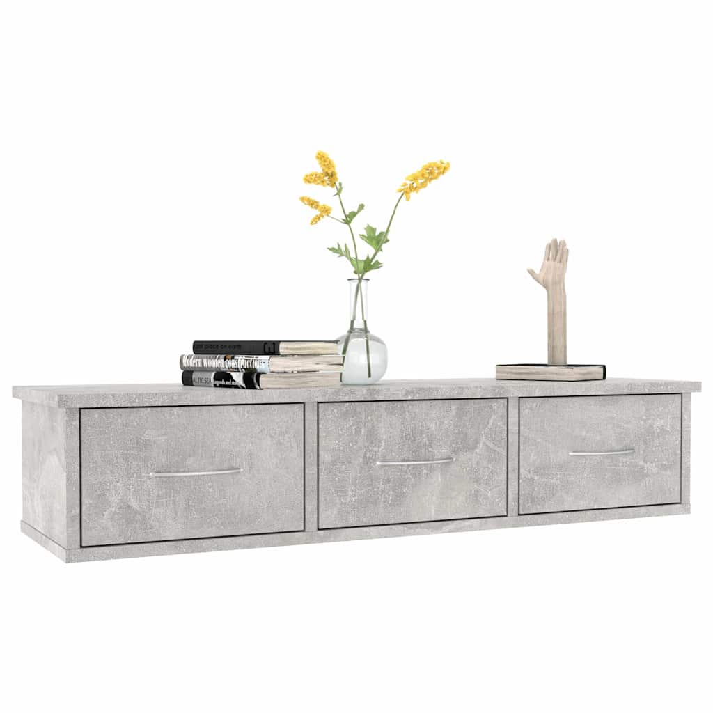 Étagère Murale Blanche Avec 2 Tiroirs - Design Moderne, Bois D'Ingénierie, Pour Salon/Chambre