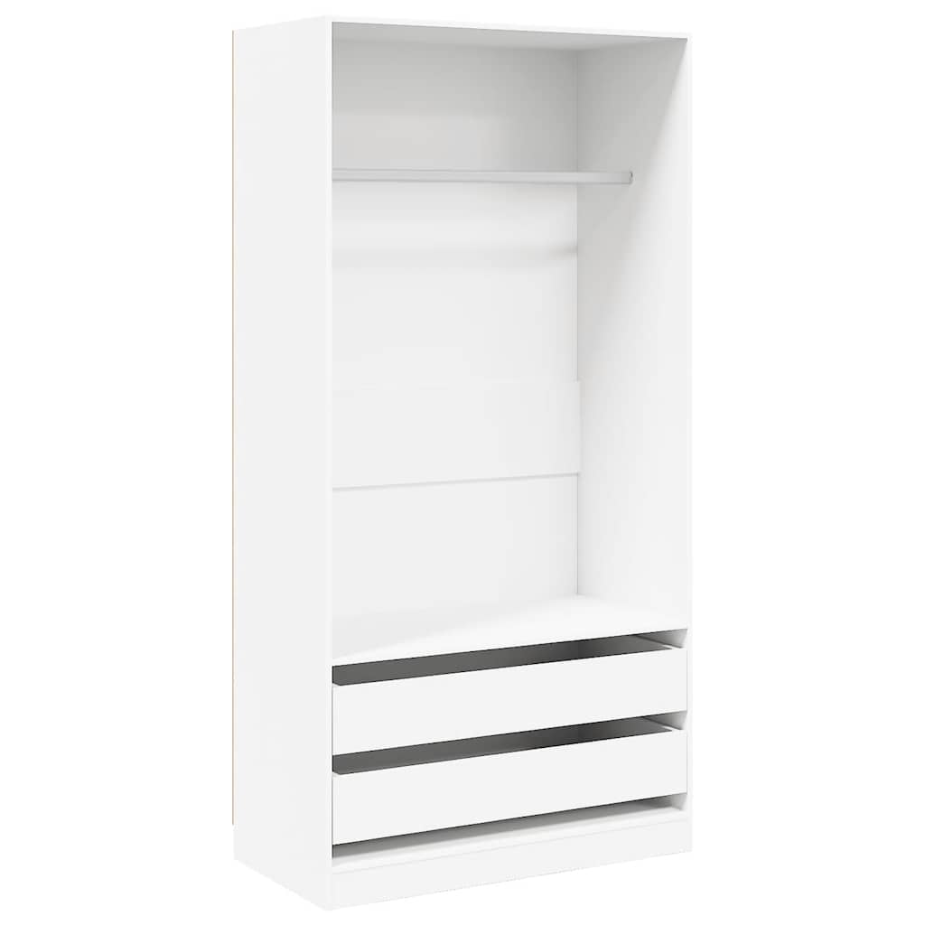 vidaXL Garderobna omara bela 100x50x200 cm iverna plošča-image-8719883740003